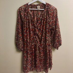 LAST CHANCE 3/4-length sheer peasant blouse